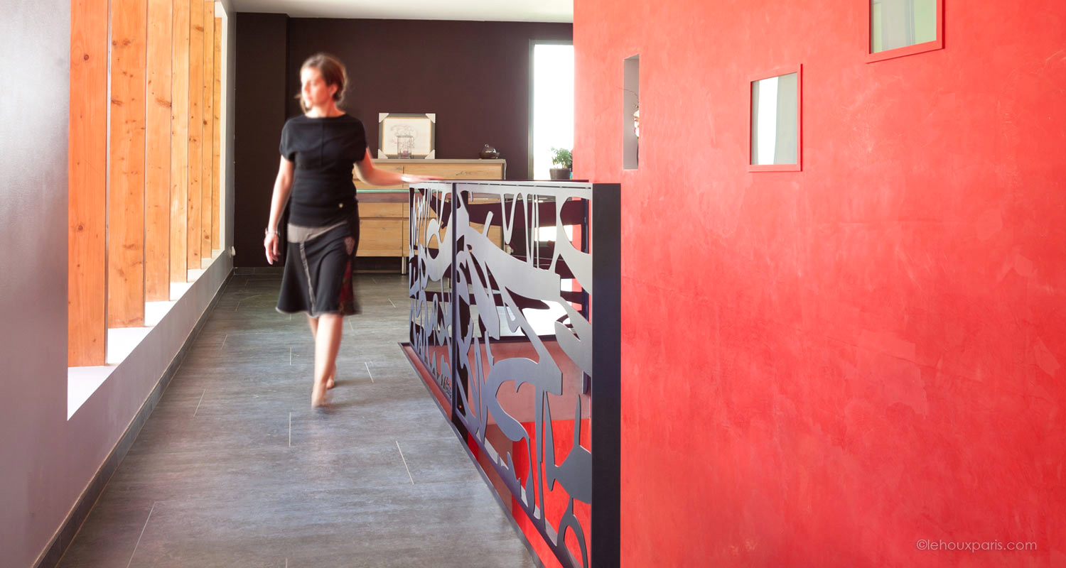 garde corps design lehoux dans maison contemporaine