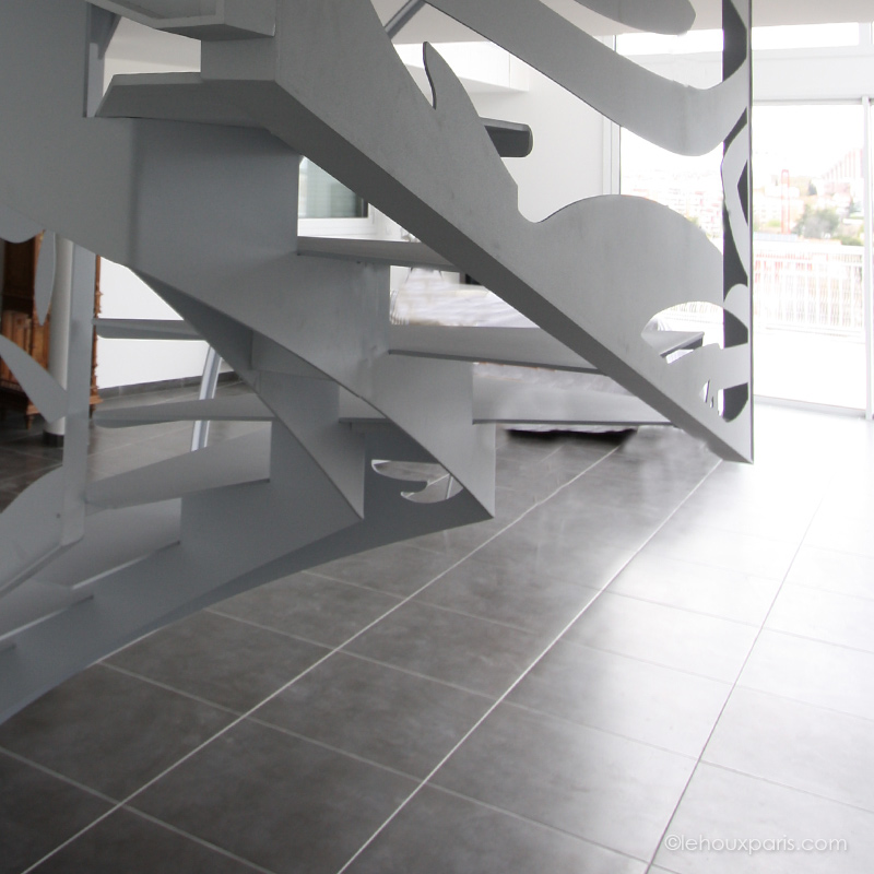 escalier suspendu industriel Lehoux Paris