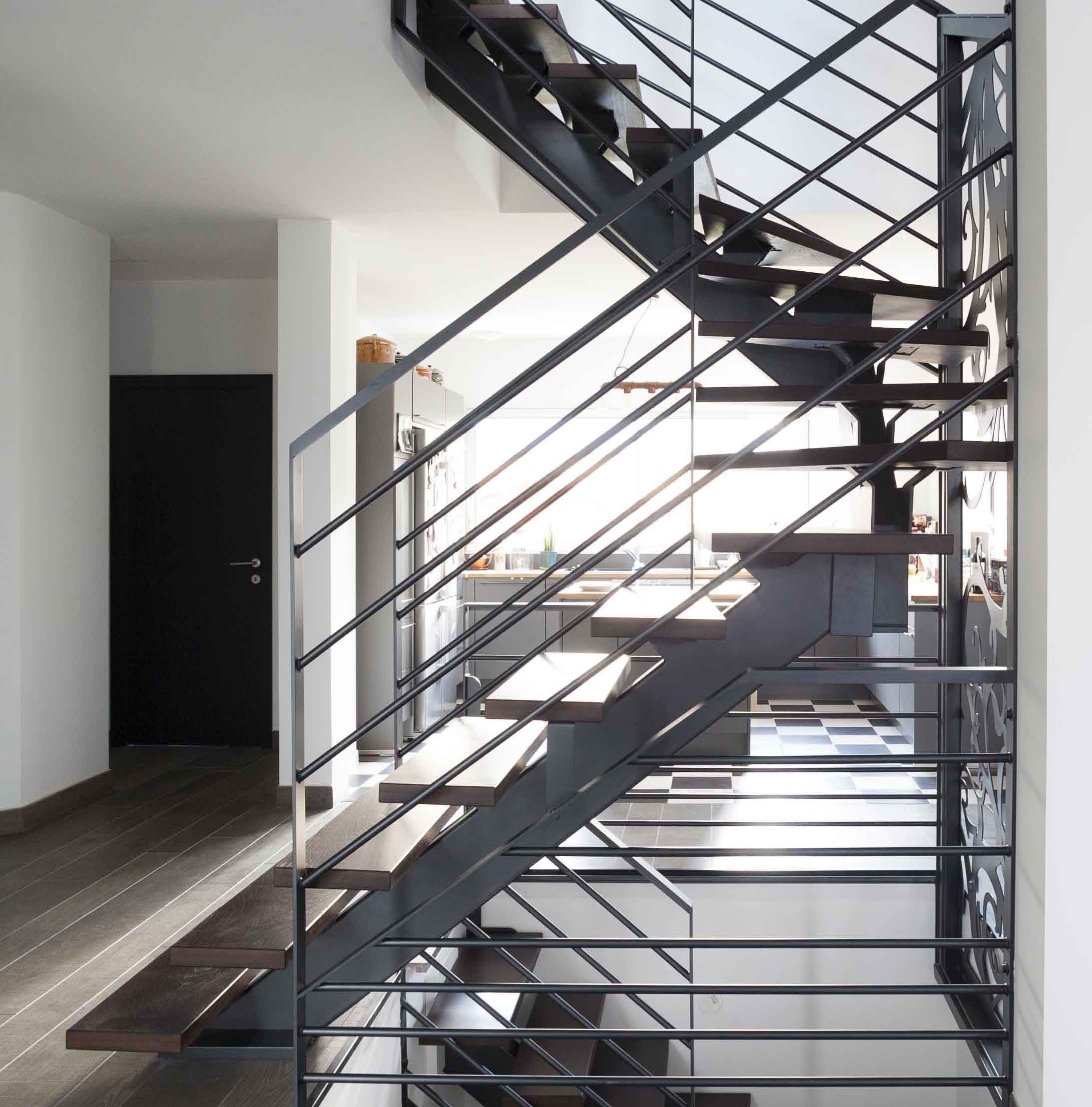 escalier métal Gustave Eiffel industriel tournant lehoux