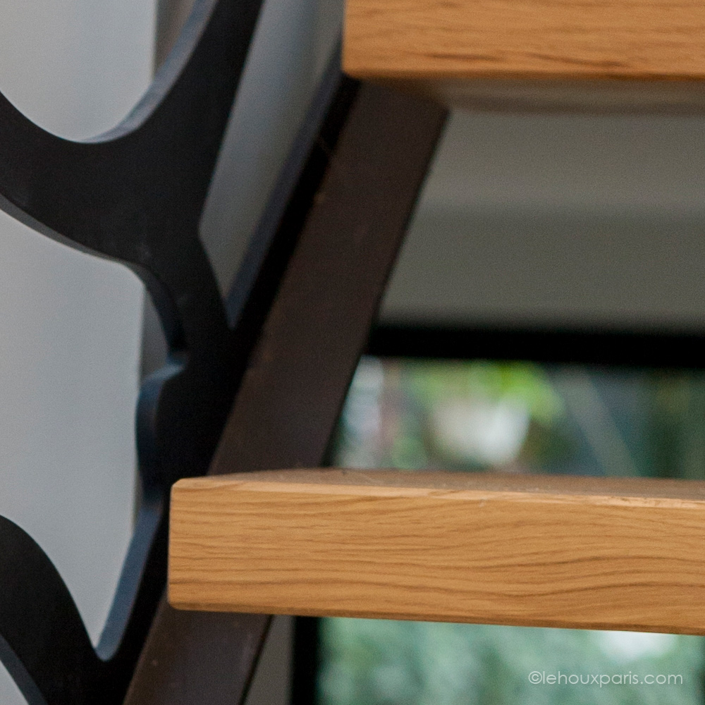 escalier moderne garde corps métal lehoux