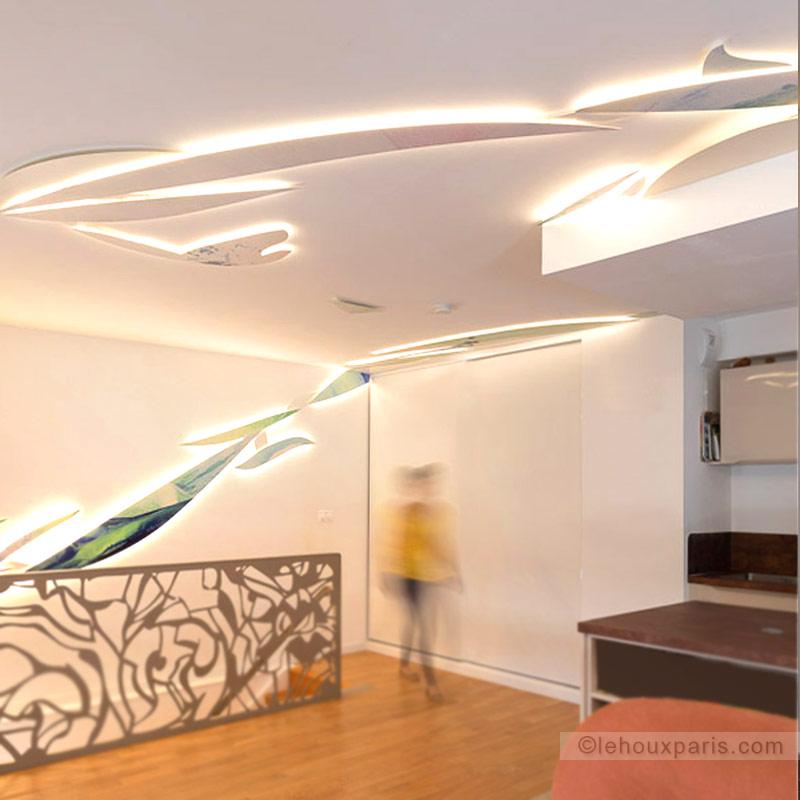 DECORS LUMINEUX CREATIONS duplex moderne LEHOUX PARIS