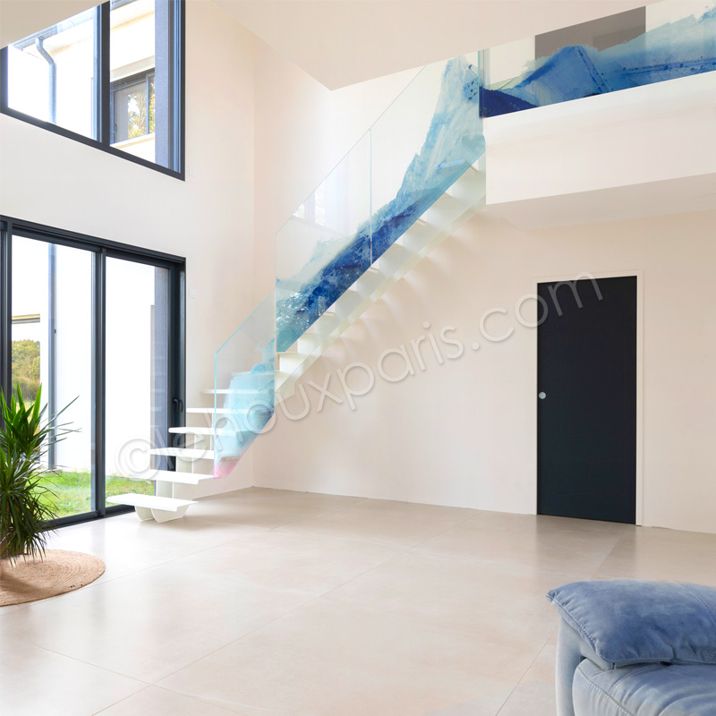 ESCALIER METAL VERRE COULEUR LehouxParis Design art Prisca Temporal (4)