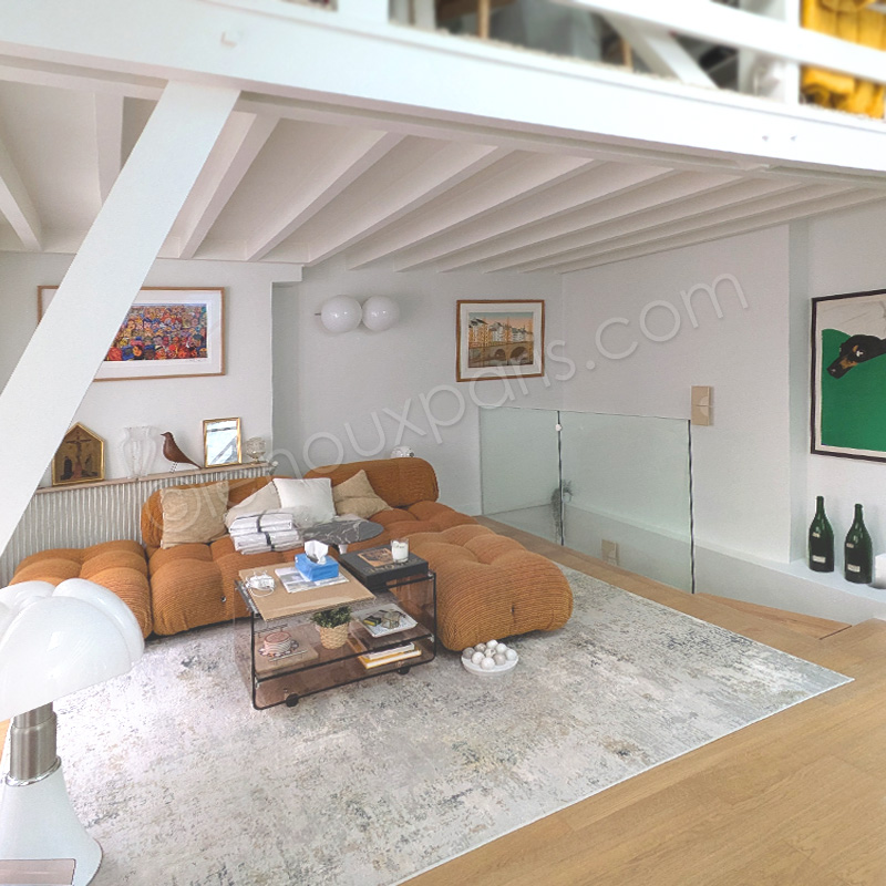 ESCALIER bois rampe VERRE duplex LUXE LEHOUX PARIS
