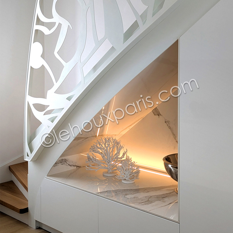 escalier bois metal deco marbre blanc duplex contemporain paris (5)