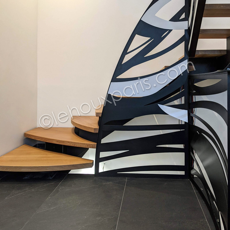 escalier bois metal monumental escalier prestige haut de gamme LEHOUX PARIS (4)