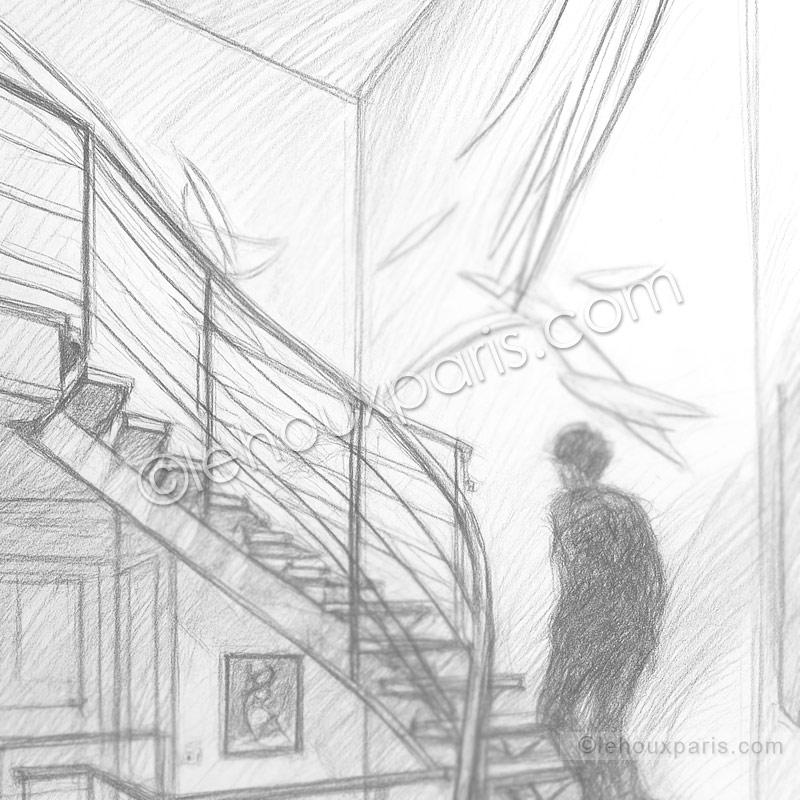 DECORS-LUMINEUX-mure-escalier-CREATIONS-LEHOUX-PARIS-dessin-parlon-de-votre-projet